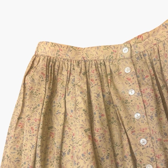 RARE Ralph Lauren Vintage Cotton Pleated Button Front Printed Skirt Size 10 - Picture 8 of 11